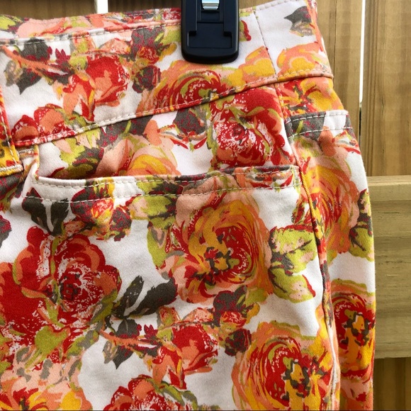 Madison Floral Pants Orange Fall Sz. 6 - Picture 6 of 11
